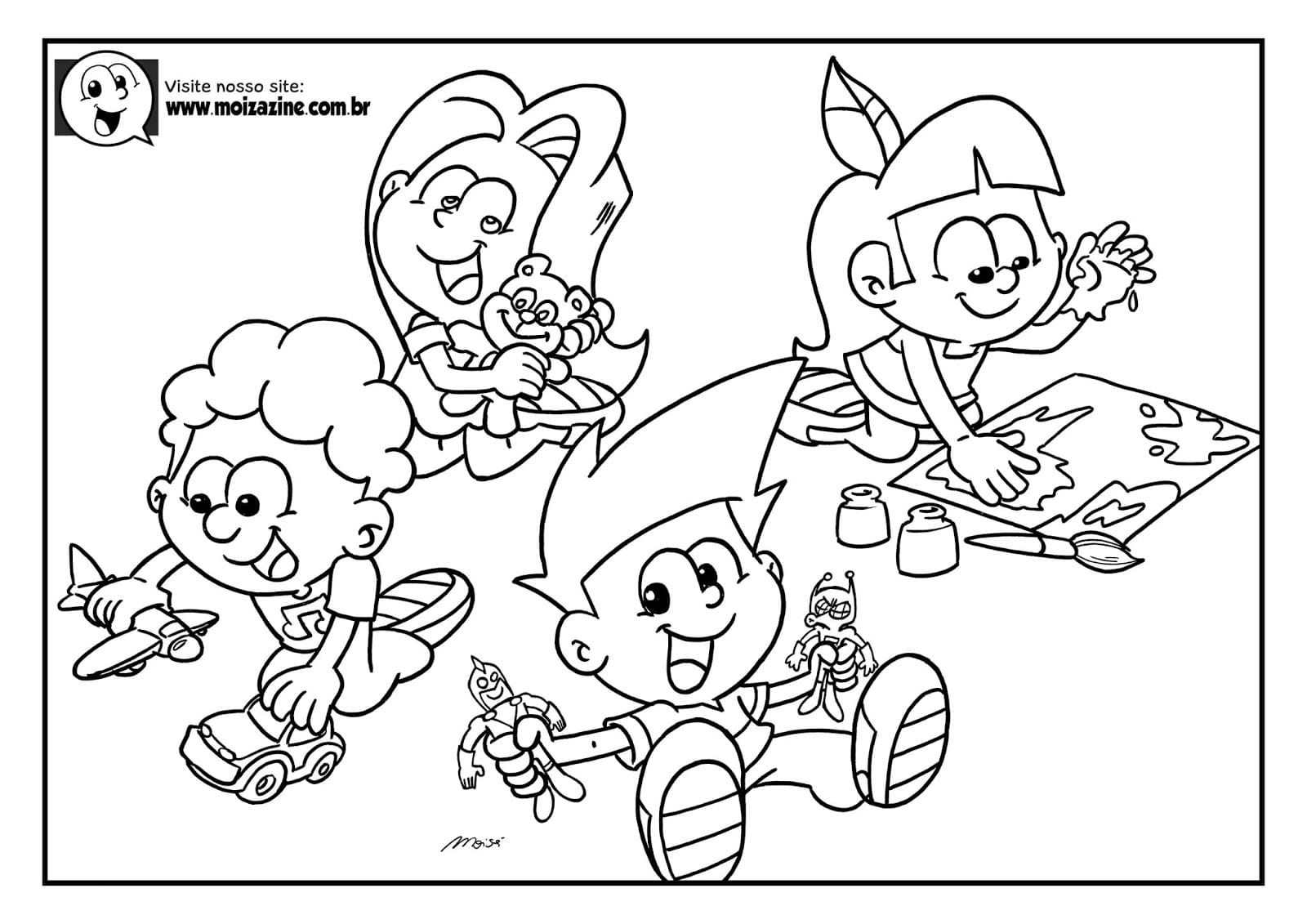Desenho de Moizazine para Colorir com Giz de Cera Download e Pintar
