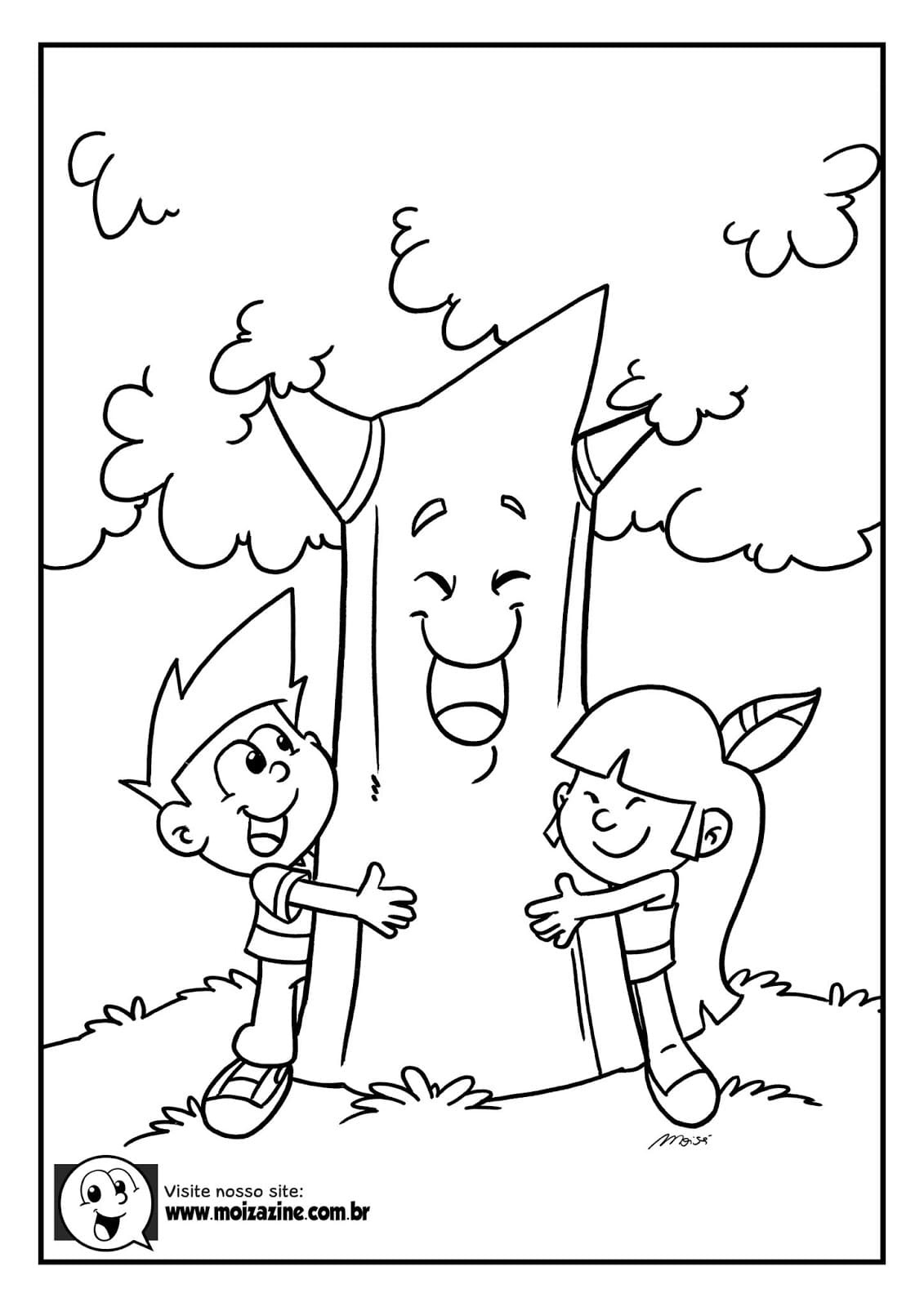 Desenho de Moizazine para Colorir com Giz de Cera e Pintar