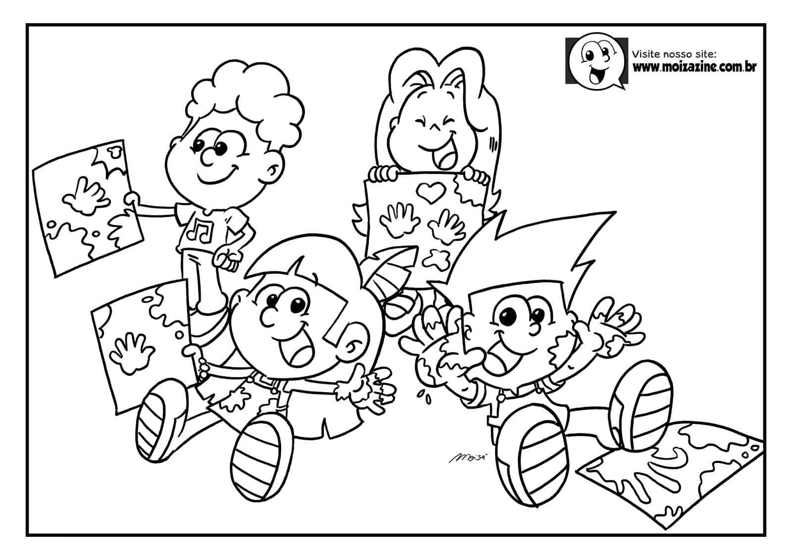 Desenho de Moizazine para Colorir com Giz de Cera Pdf e Pintar