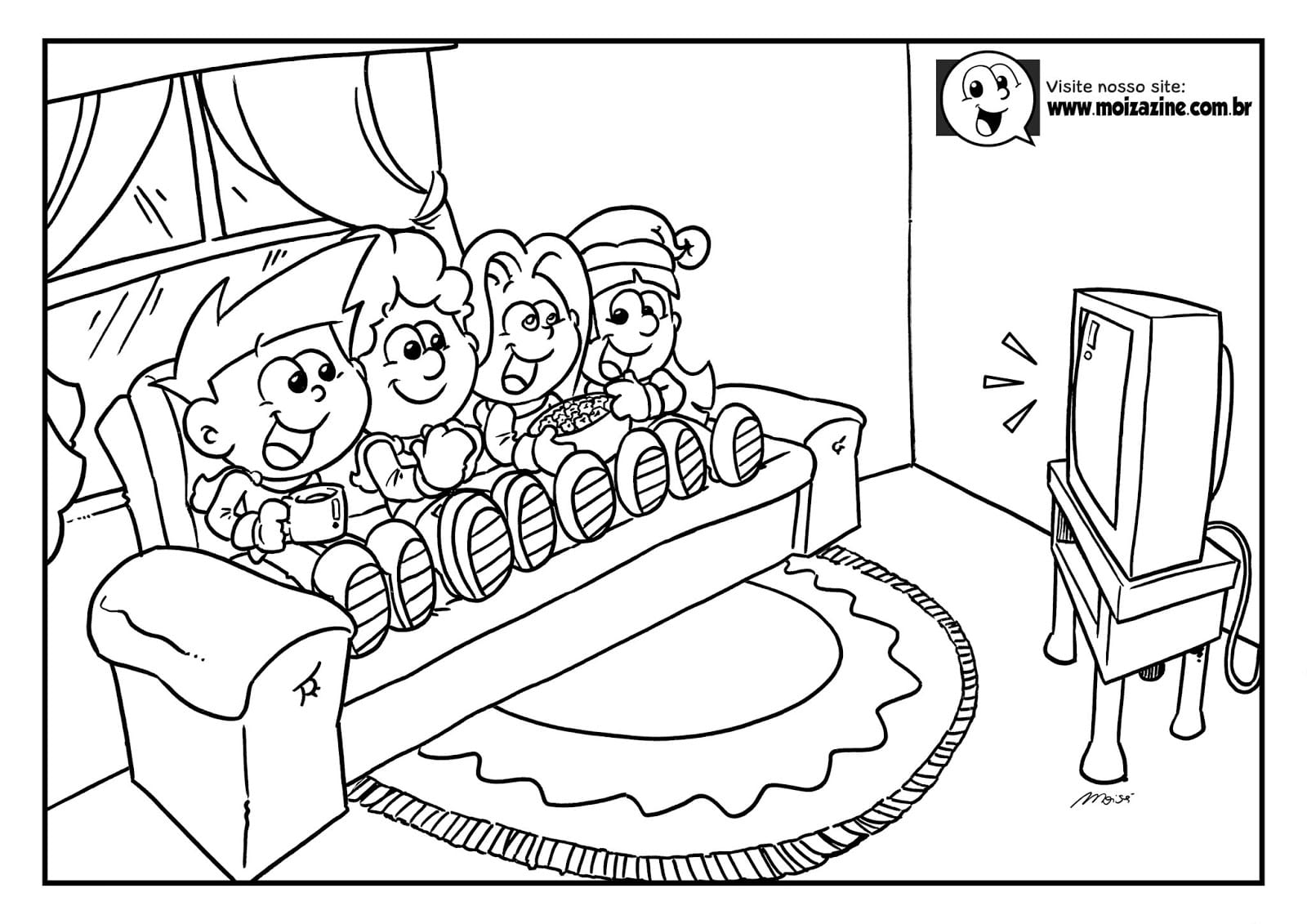 Desenho de Moizazine para Colorir com Lápis de Cor Download e Pintar