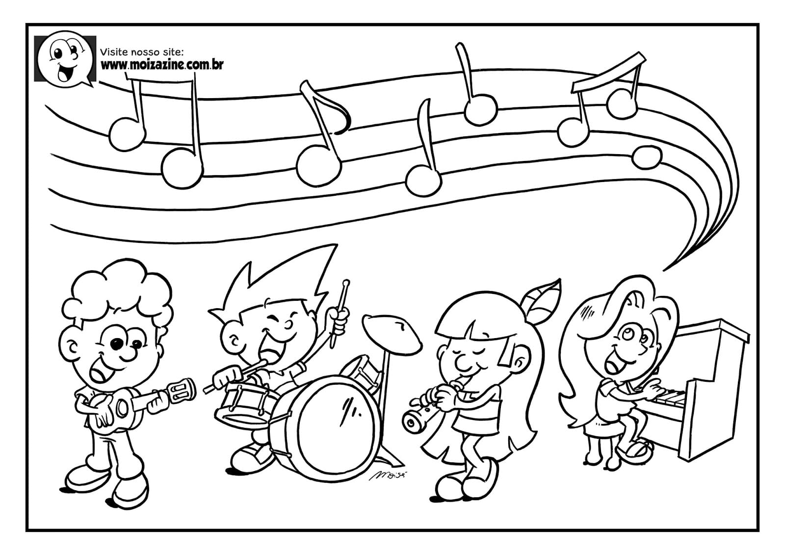 Desenho de Moizazine para Colorir com Lápis de Cor Imprimivel e Pintar
