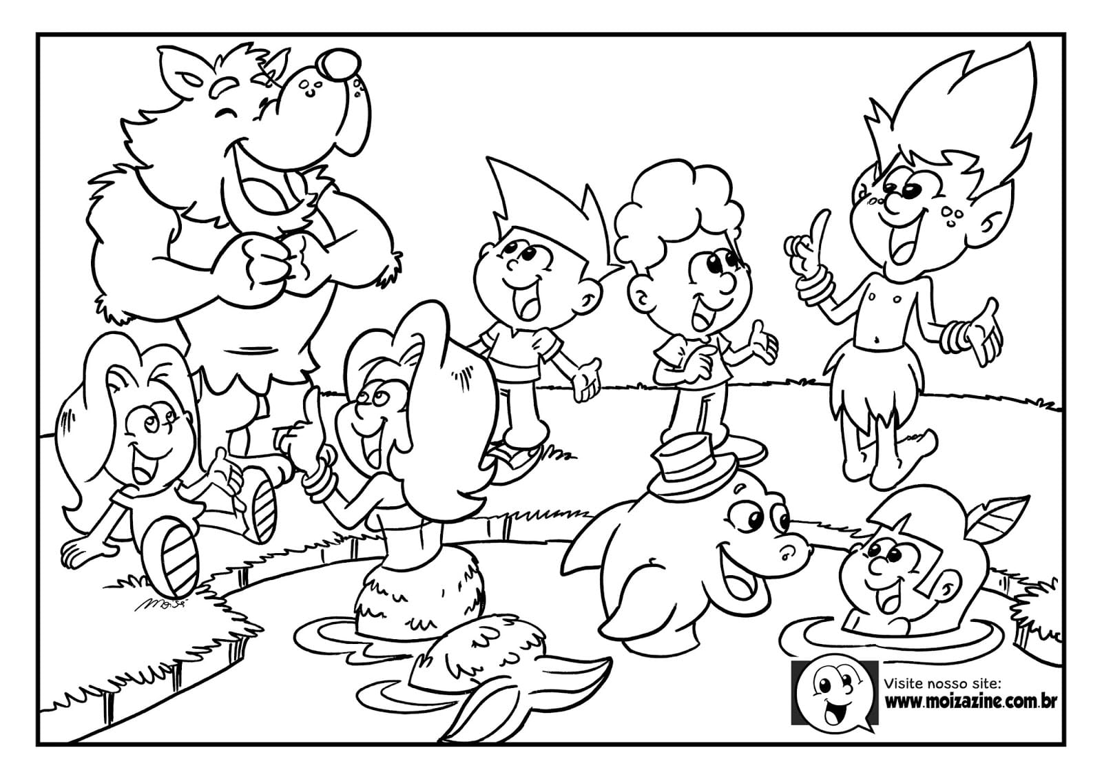 Desenho de Moizazine para Colorir com Lápis de Cor Pdf e Pintar
