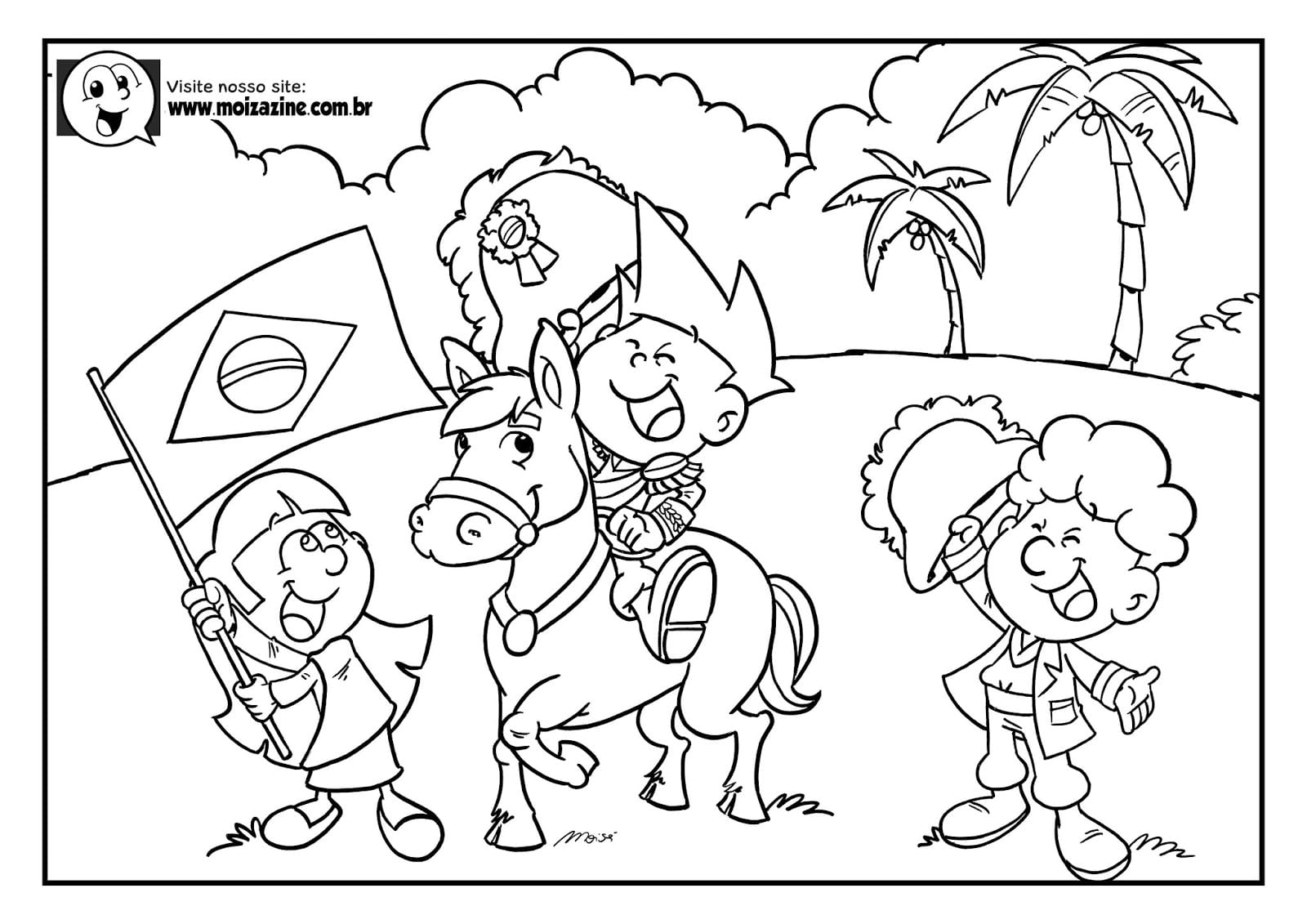 Desenho de Moizazine para Colorir com Tinta Guache e Pintar