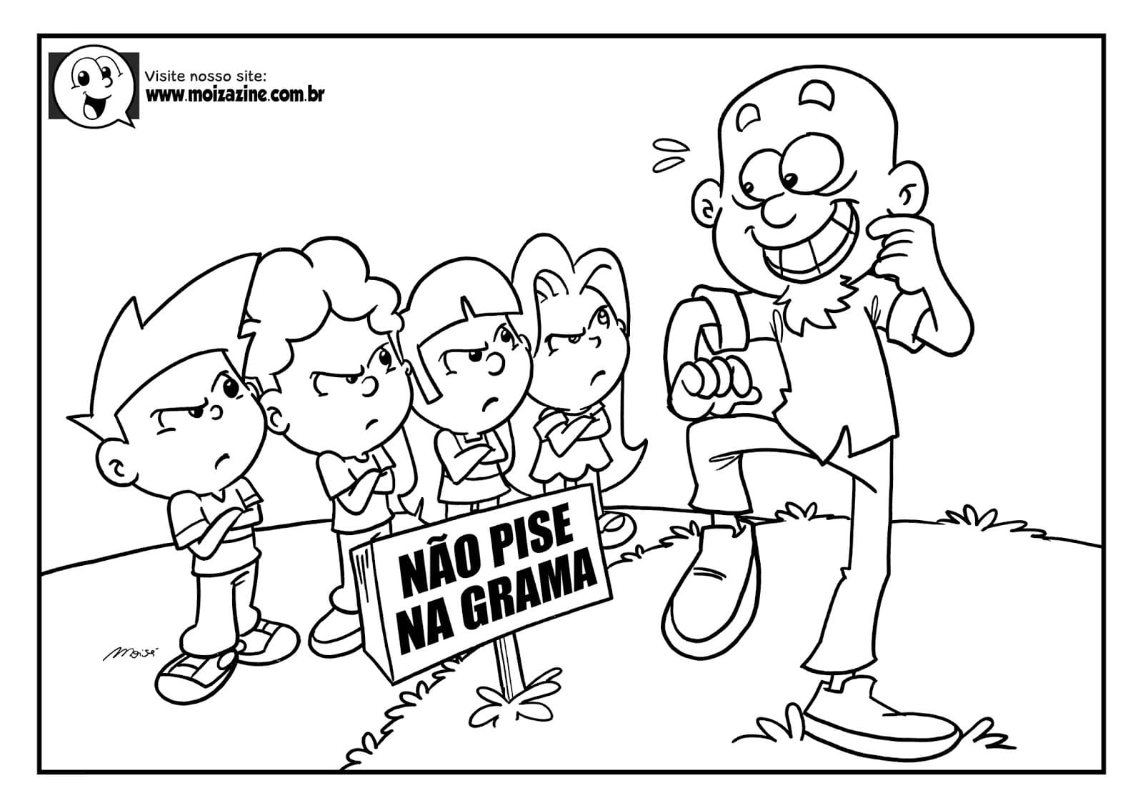 Desenho de Moizazine para Colorir com Tinta Guache Imprimivel e Pintar