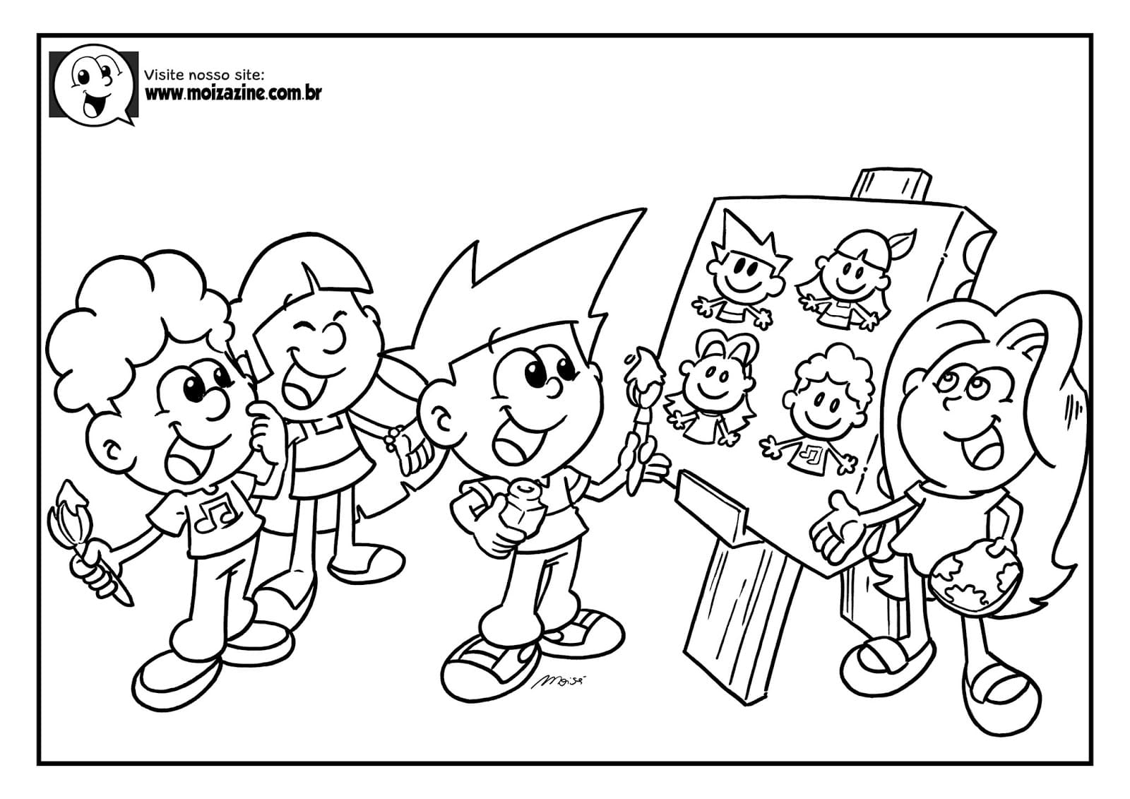 Desenho de Moizazine para Colorir em Casa e Pintar