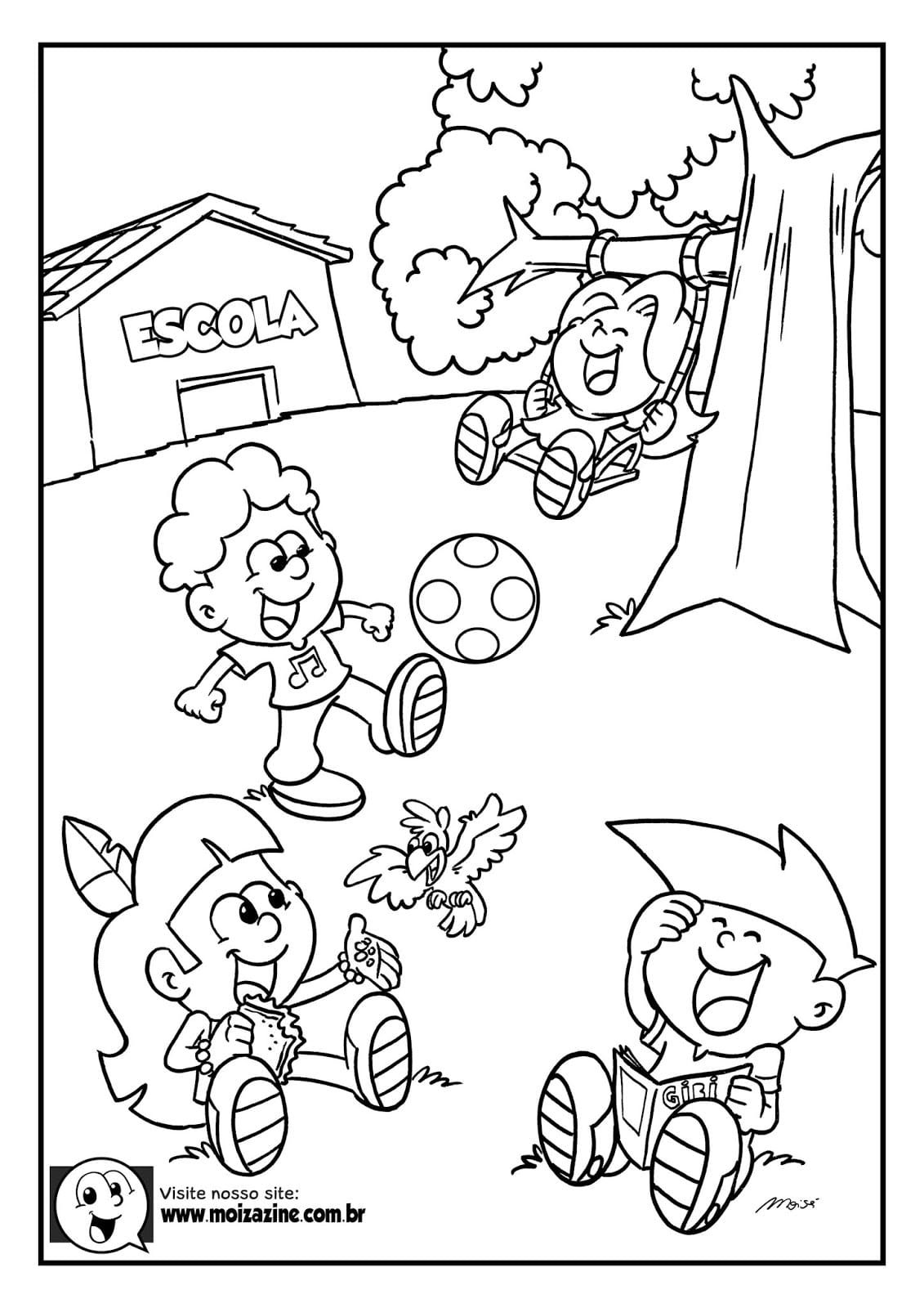 Desenho de Moizazine para Colorir em Pdf e Pintar