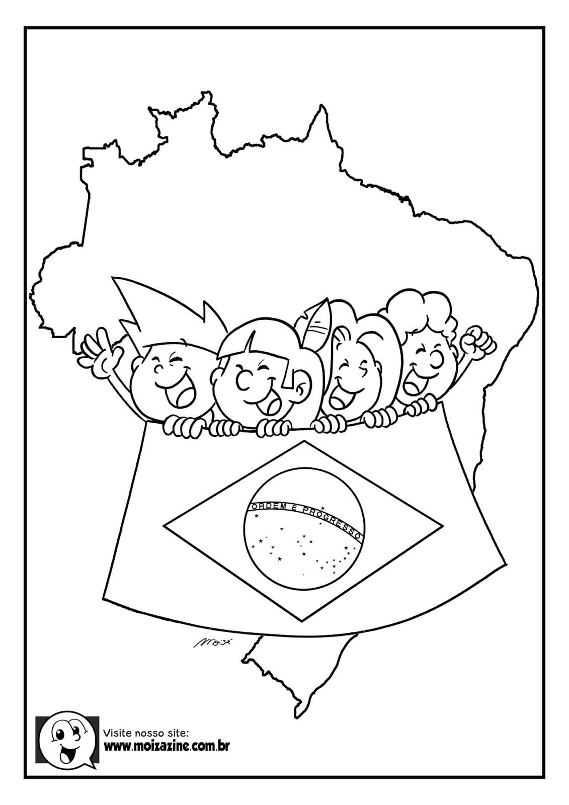 Desenho de Moizazine para Imprimir e Colorir e Pintar