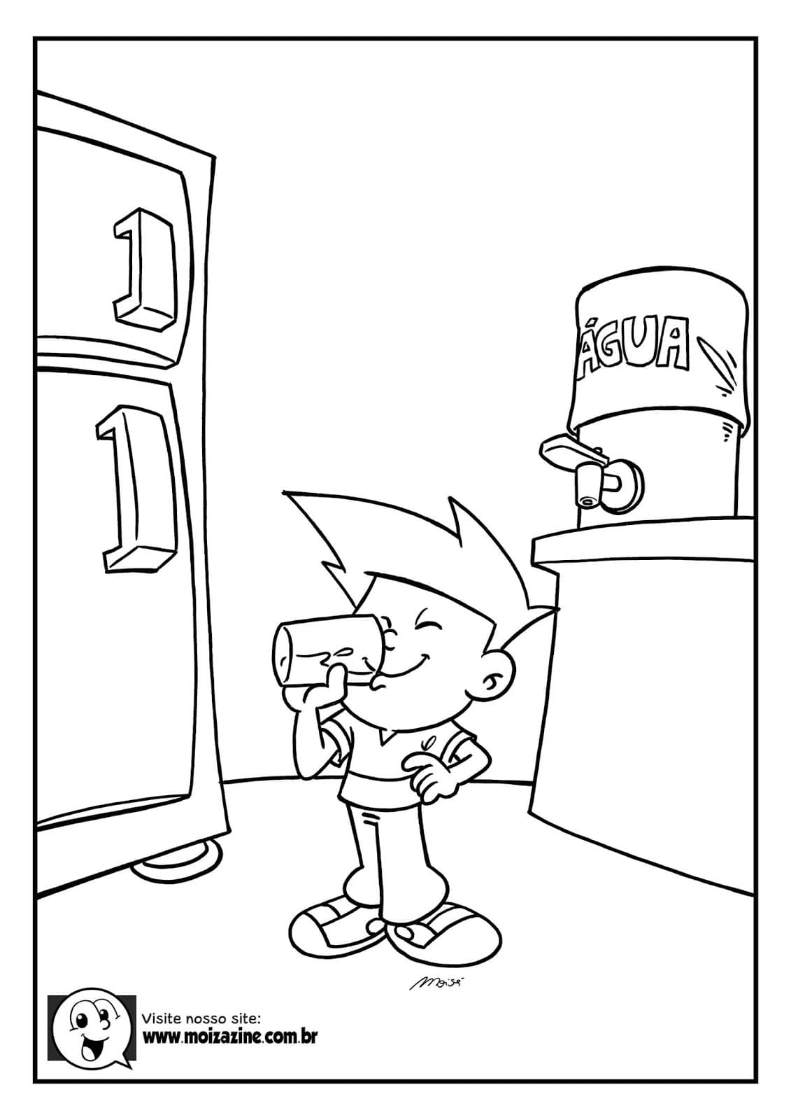 Desenho de Moizazine para Pintar com Lápis de Cor