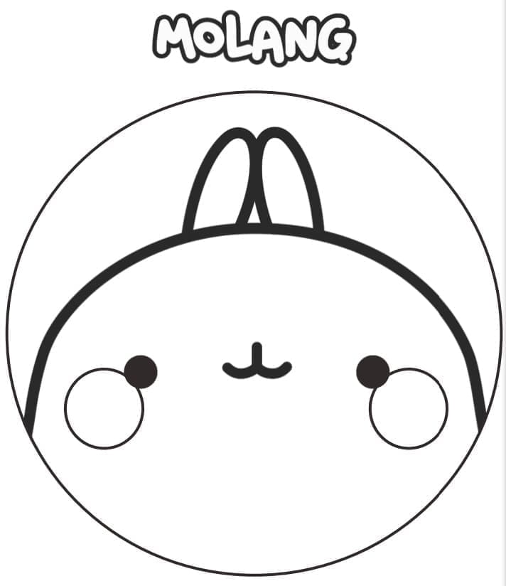 Desenho de Cara de Molang para Colorir e Pintar