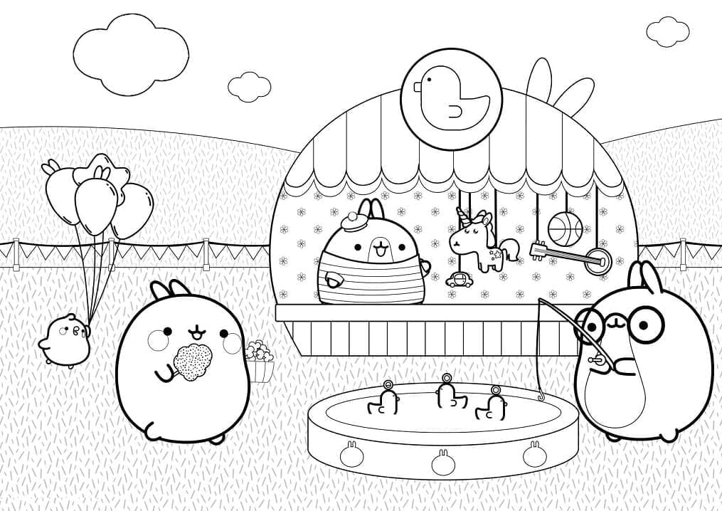 Desenho de Imagem de Molang para Colorir e Pintar