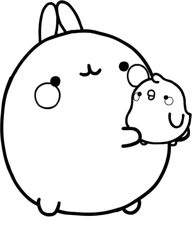 Desenho de Lindo Molang para Colorir e Pintar