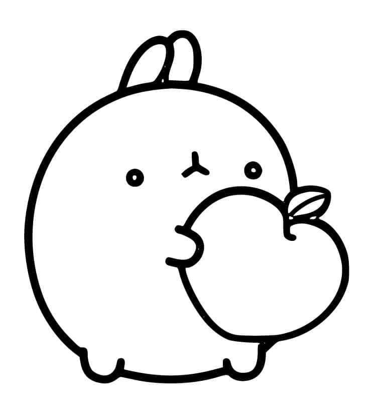Desenho de Molang e Pêssego para Colorir e Pintar