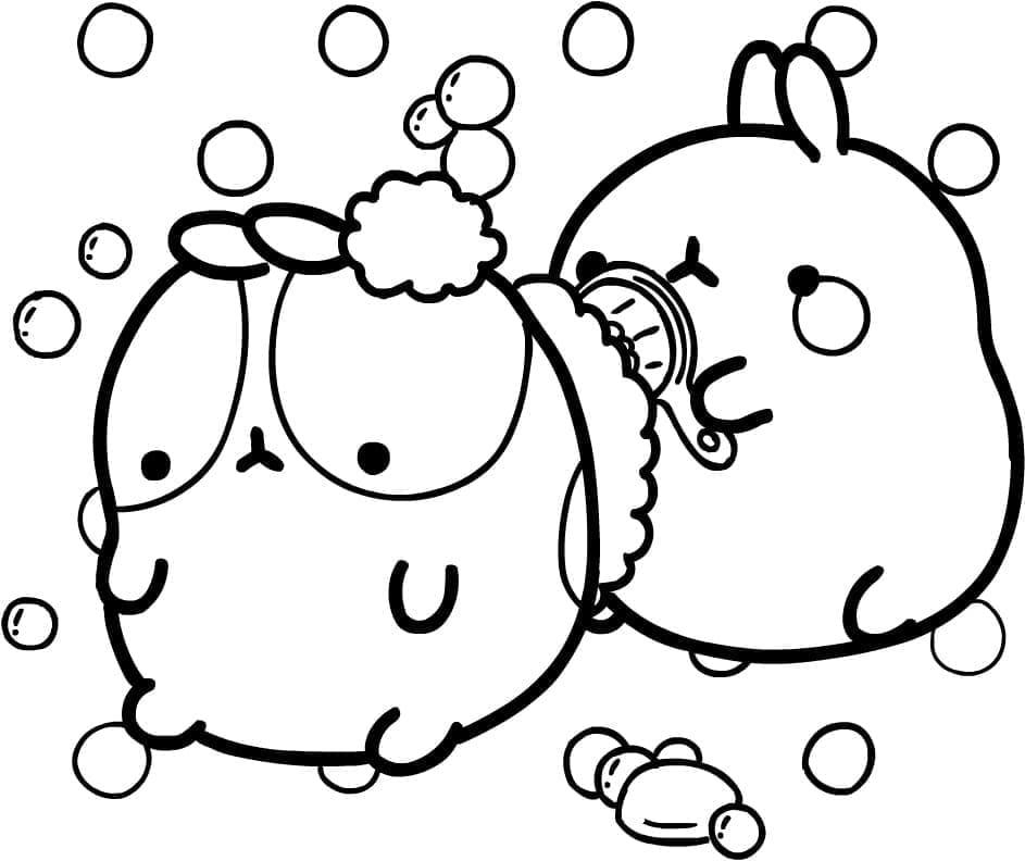 Desenho de Molang Grátis para Crianças para Colorir e Pintar