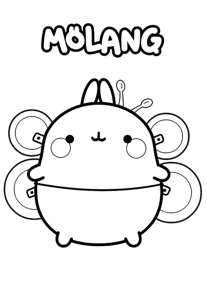Desenho de Molang Imprimivel para Colorir e Pintar