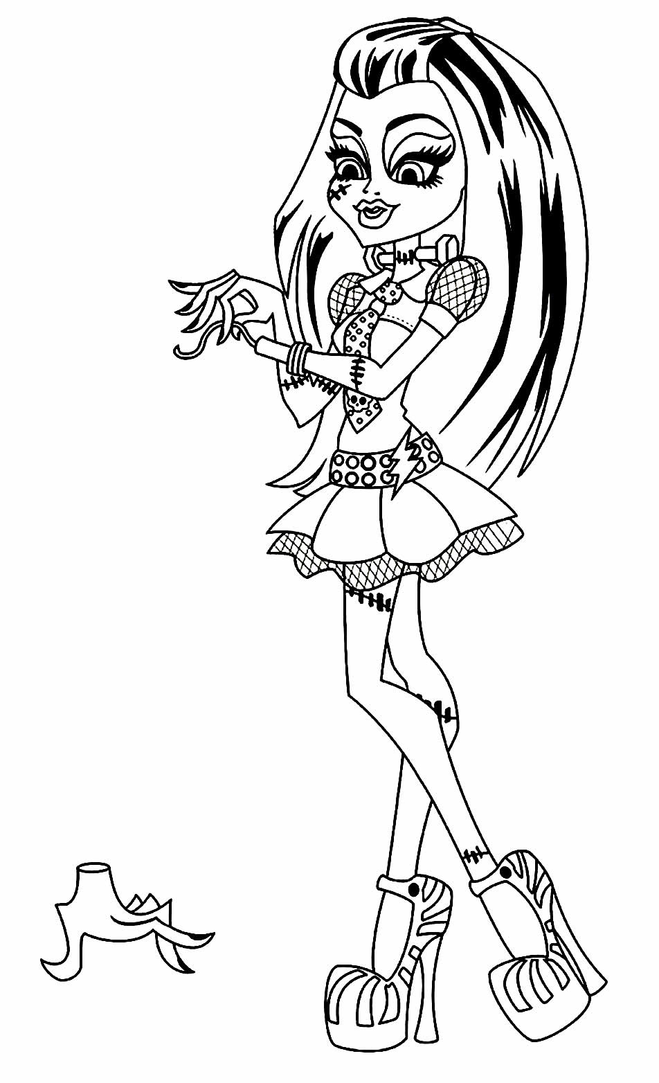 Desenho de Monster High Frankie Stein Engracada para Imprimir e Pintar