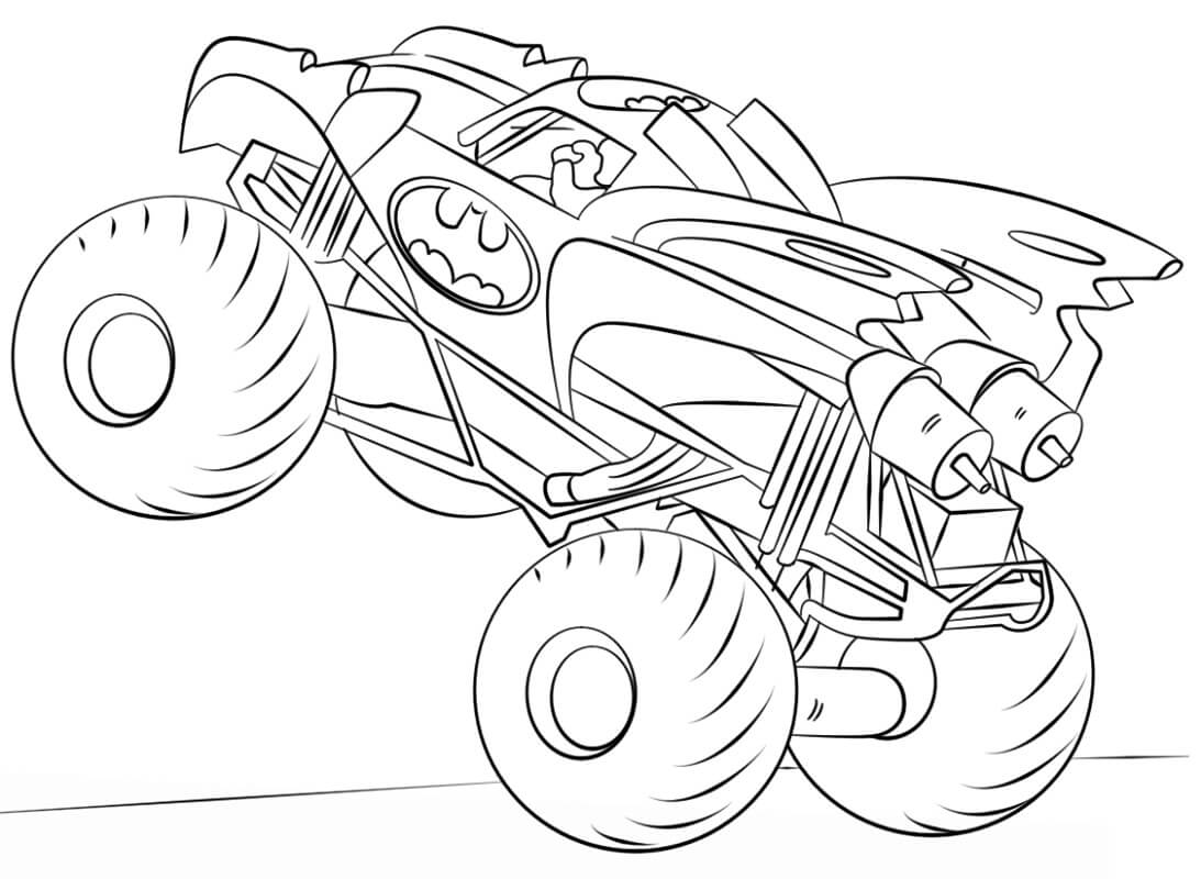 Desenho de Monster Truck Caminhonete para Colorir e Imprimir e Pintar