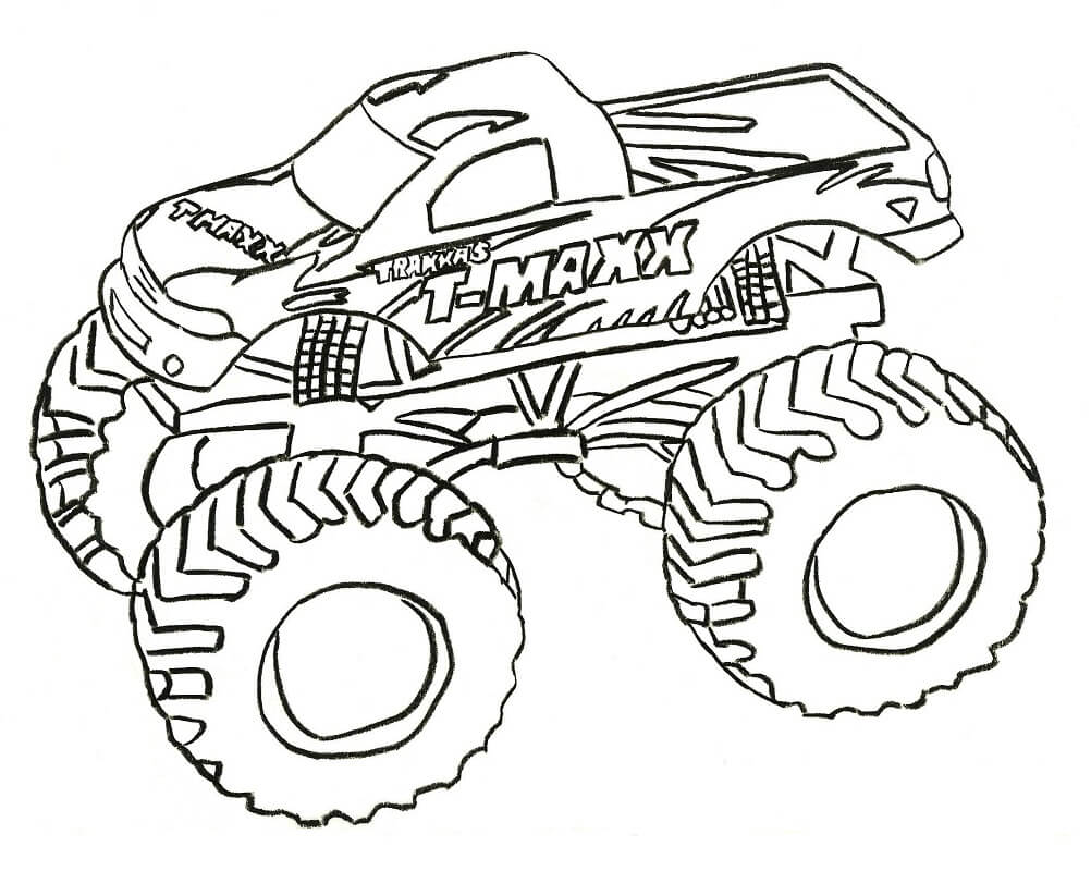 Desenho de Monster Truck Caminhonete para Colorir Imprimivel Pdf e Pintar