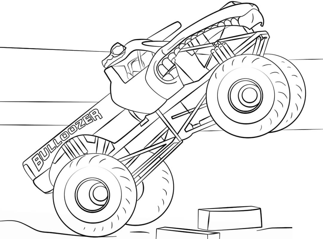 Desenho de Monster Truck Carro para Colorir Download Pdf e Pintar