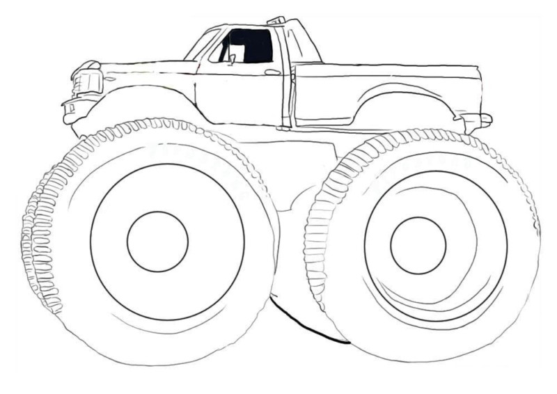 Desenho de Monster Truck Carro para Colorir e Pintar