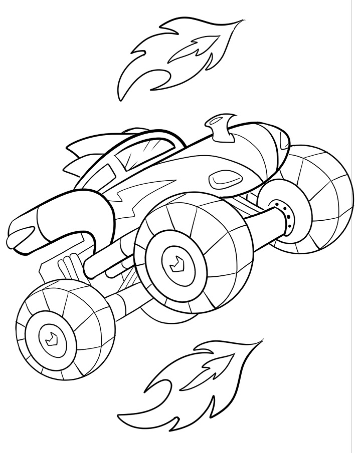 Desenho de Monster Truck Carro para Pintar com Lápis de Cor