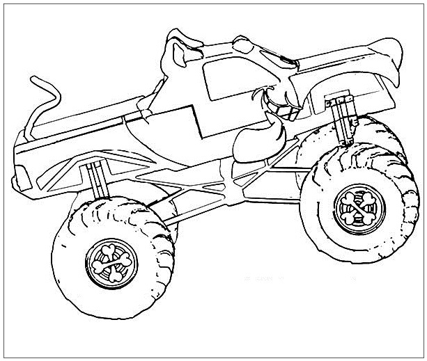 Desenho de Monster Truck Corrida para Colorir Download e Pintar