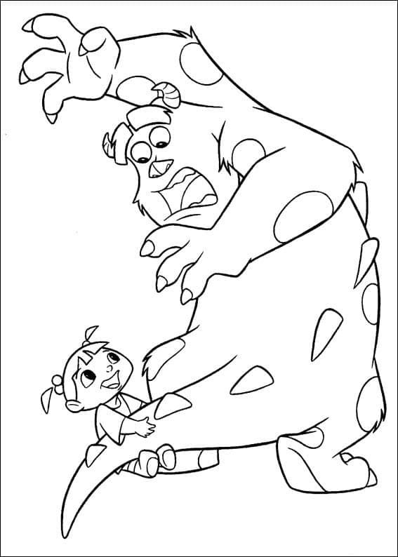 Desenho de Sulley e Boo para Colorir e Pintar