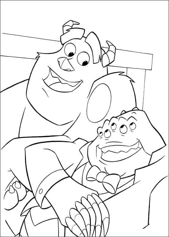 Desenho de Sulley e Henry para Colorir e Pintar