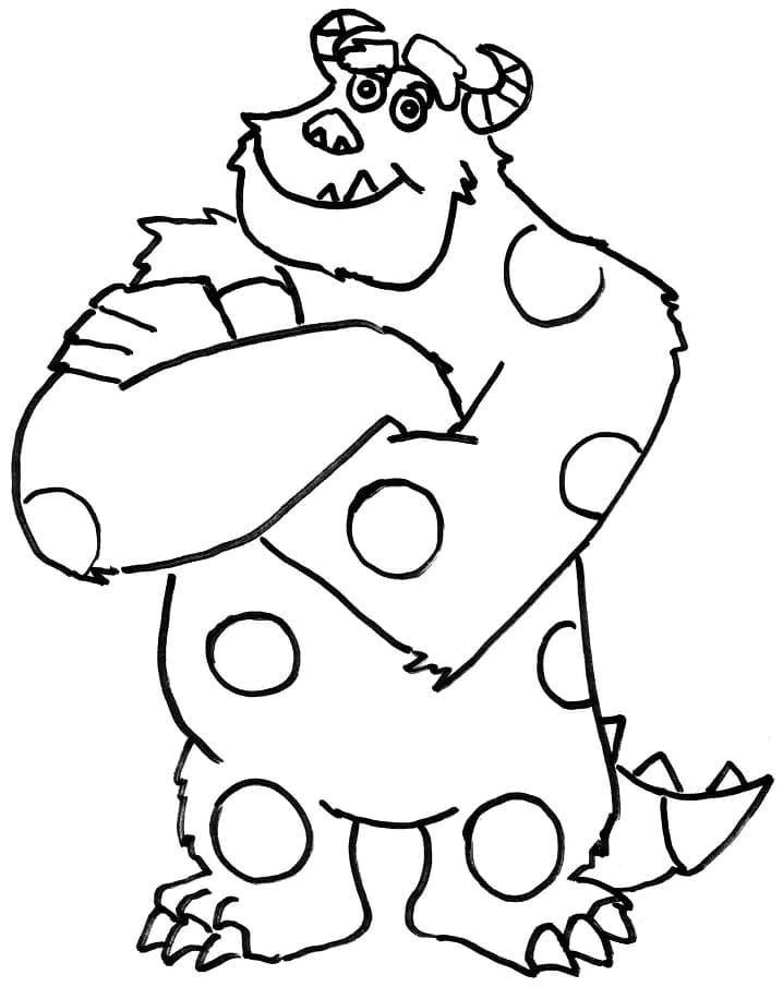 Desenho Sulley de Monstros Sã para Colorir e Pintar