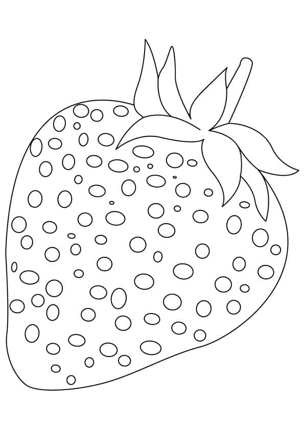 Desenho de um Morango para Colorir e Pintar