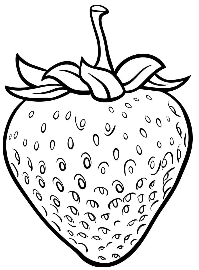 Desenho de um Pequeno Morango para Colorir e Pintar