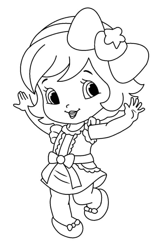 Desenho de Moranguinho Pequena para Colorir e Pintar