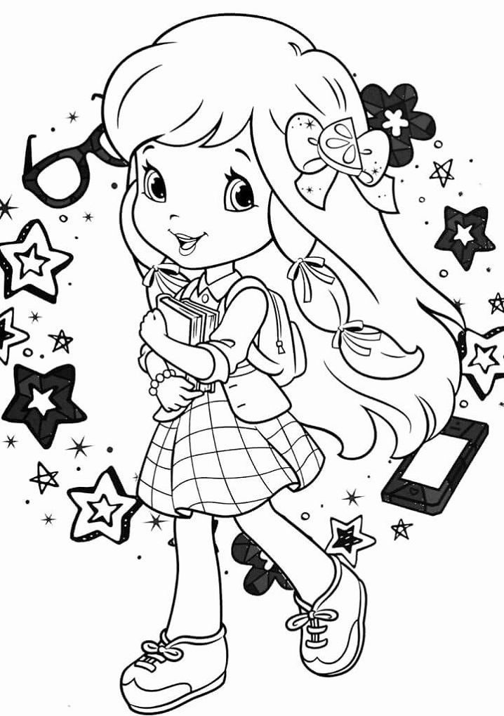 Desenho de Moranguinho Infantil para Colorir e Pintar