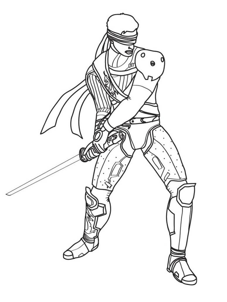 Desenho Kenshi Mortal Kombat para Colorir e Pintar