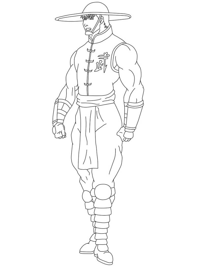 Desenho Kung Lao Mortal Kombat para Colorir e Pintar