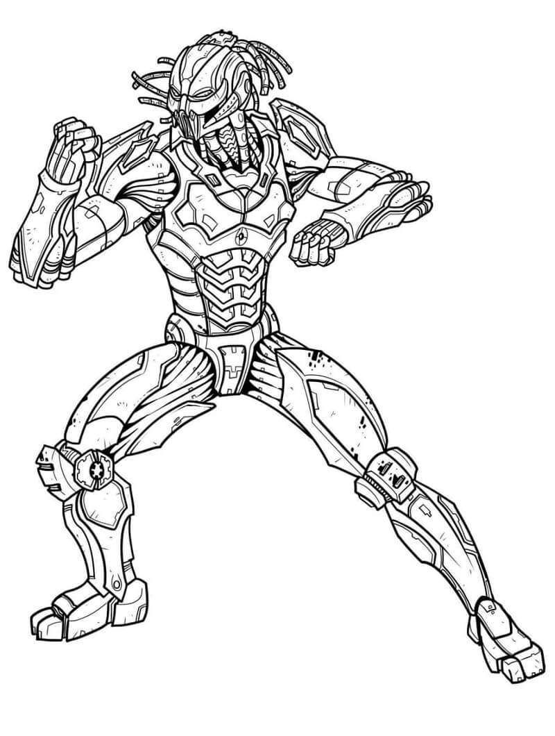 Desenho Predator Mortal Kombat para Colorir e Pintar
