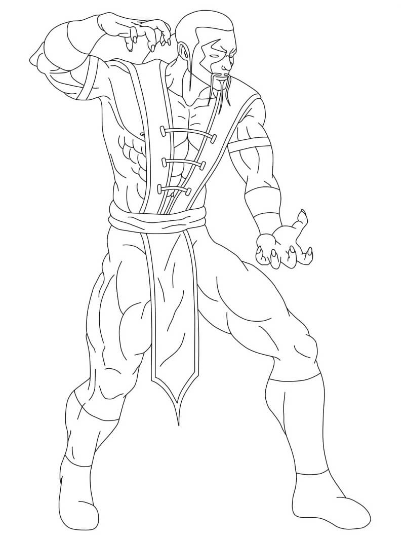 Desenho Shang Tsung Mortal Kombat para Colorir e Pintar
