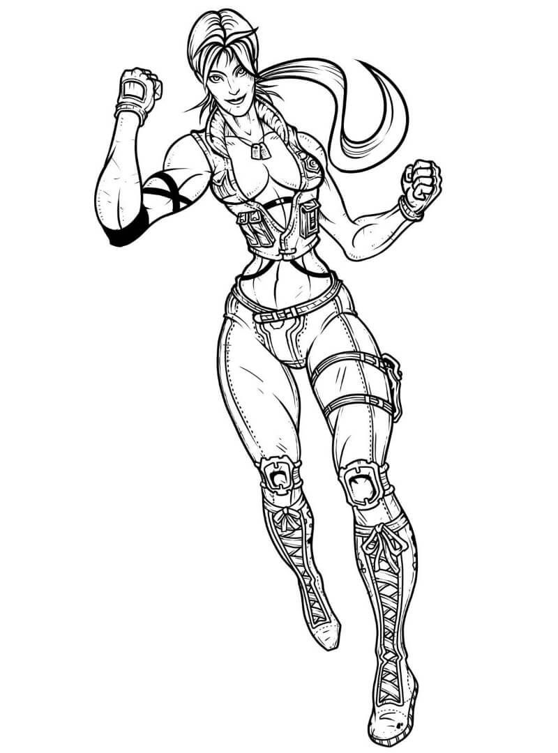 Desenho Sonya Mortal Kombat para Colorir e Pintar