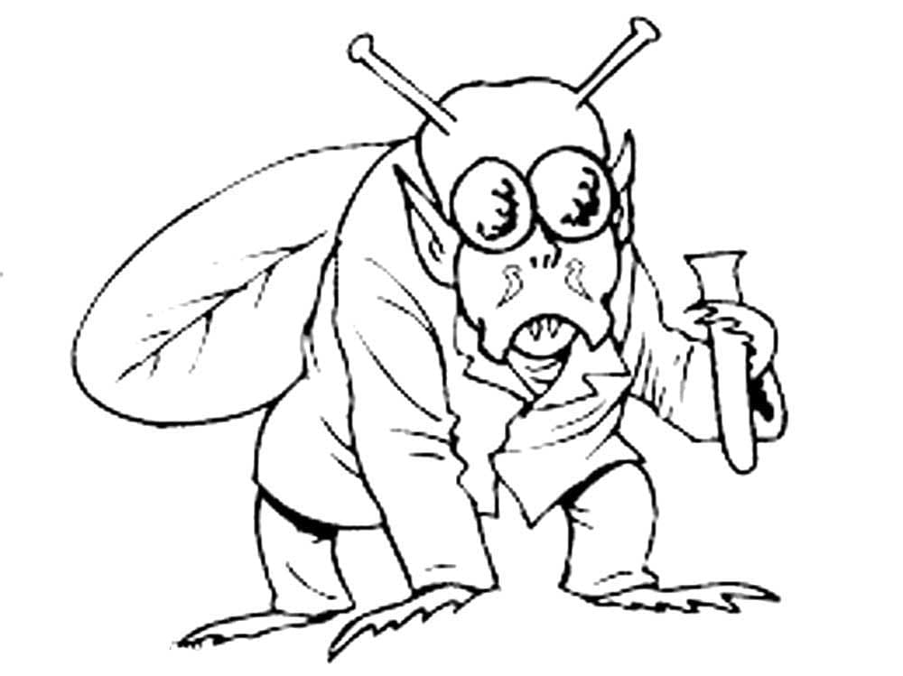 Desenho de Doutor Moscá para Colorir e Pintar