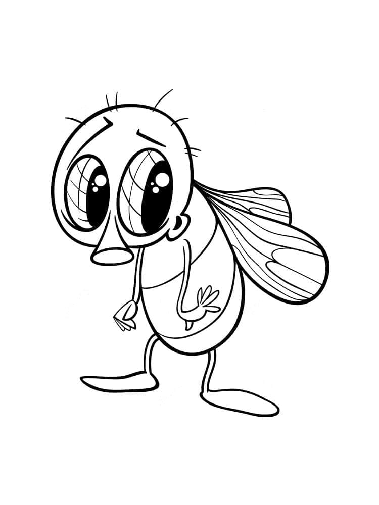 Desenho de Moscá Adorável para Colorir e Pintar