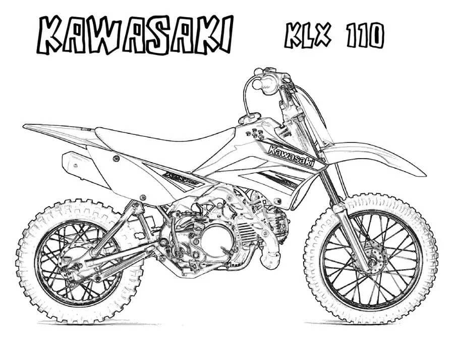 Desenho de Kawasaki Klx 1100 para Colorir e Pintar