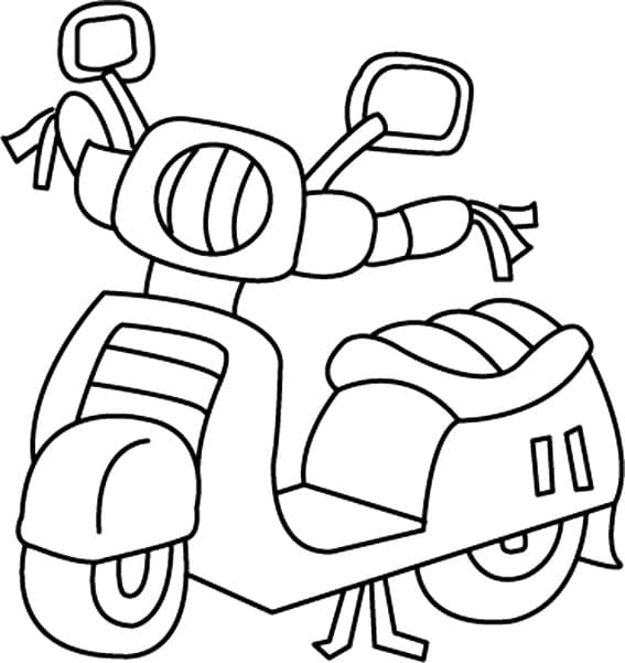 Desenho de Linda Moto para Crianças para Colorir e Pintar