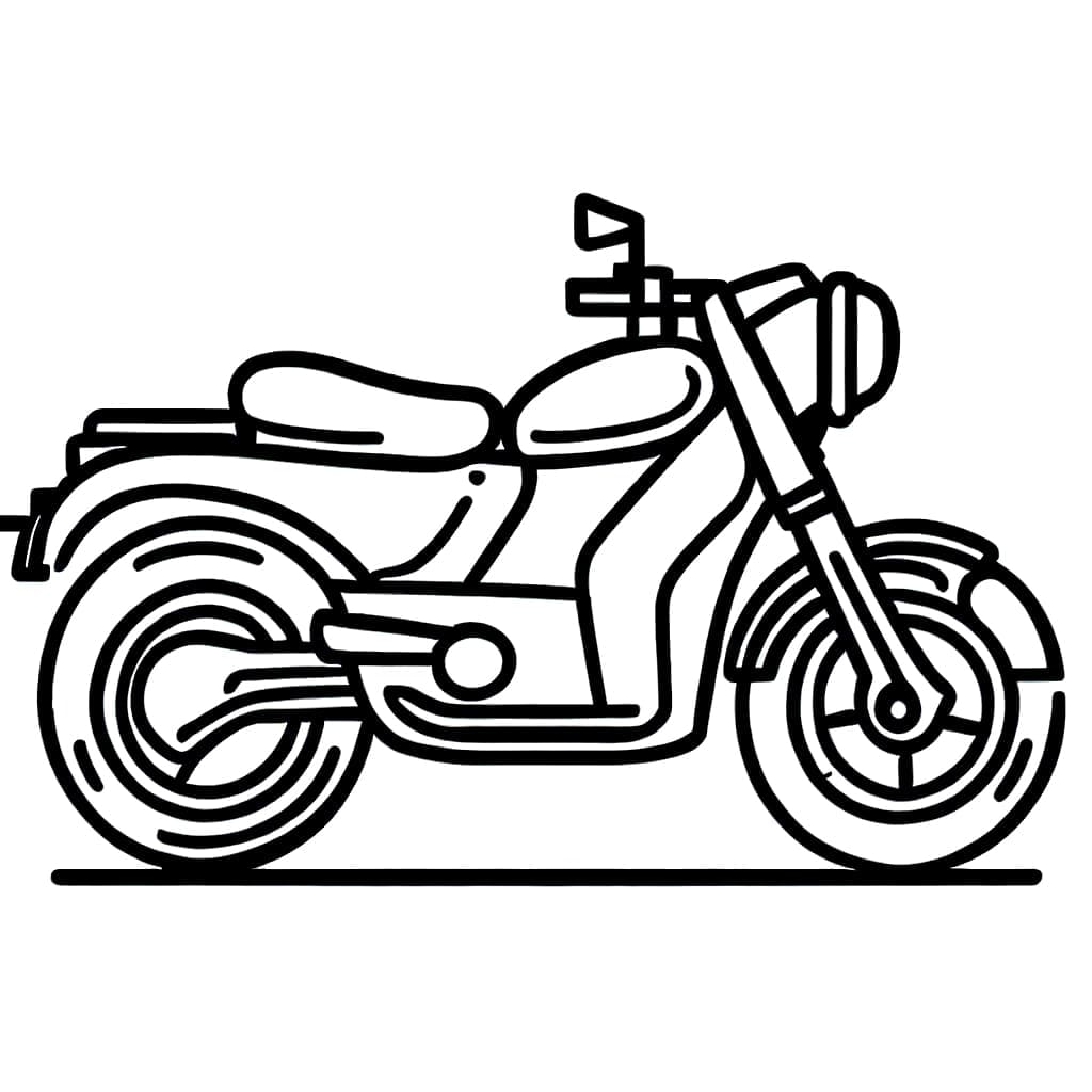 Desenho de Imagem de Motocicleta para Colorir e Pintar