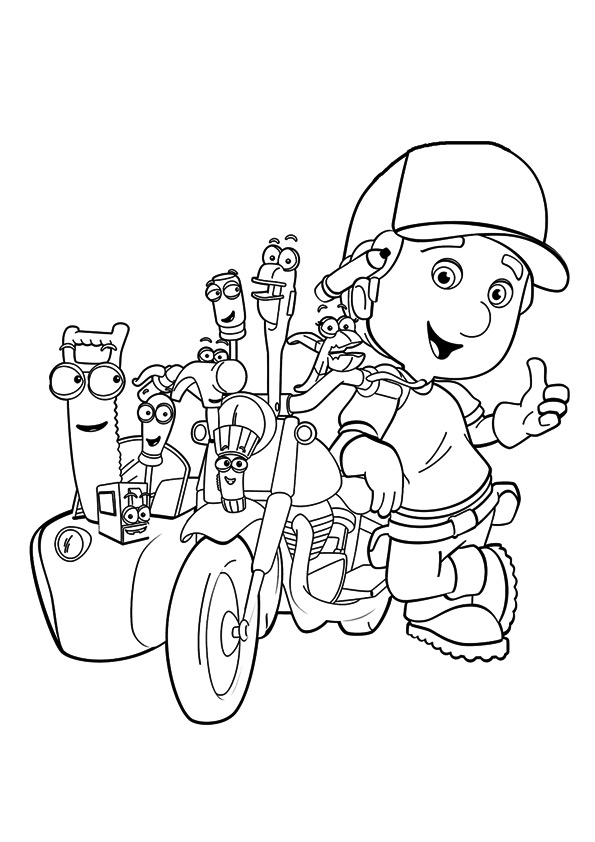 Desenho de Menino com Suá Incrível Moto para Colorir Pdf e Pintar