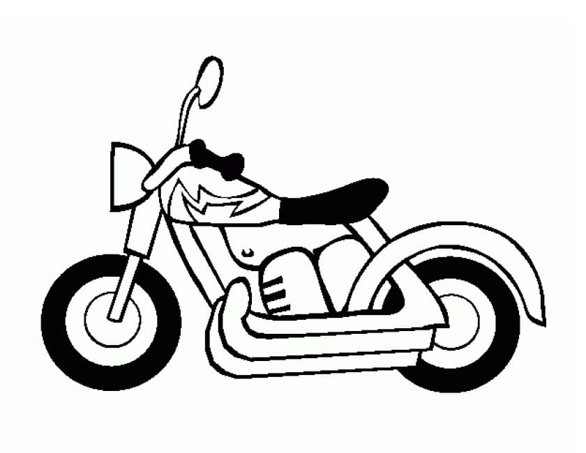 Desenho de Moto Grátis para Colorir e Pintar