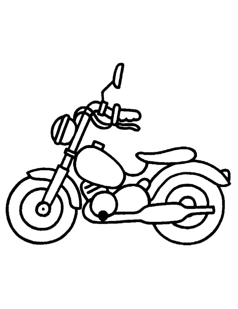 Desenho de Moto Grátis para Crianças para Colorir e Pintar