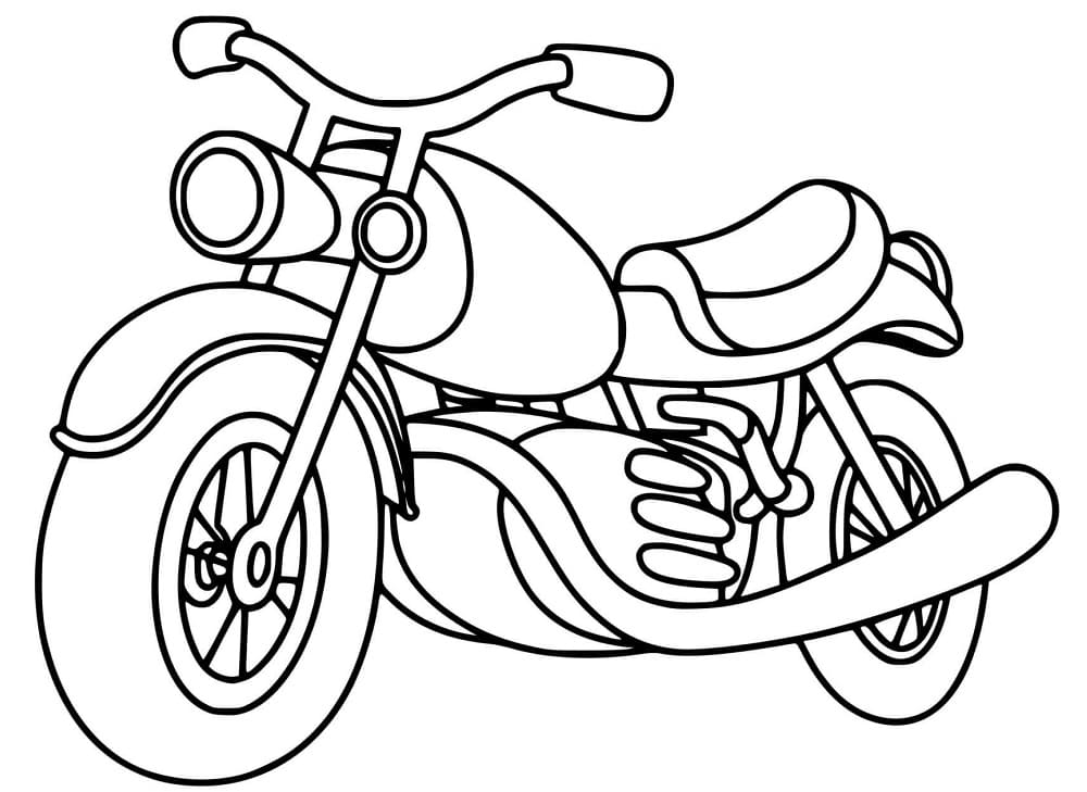 Desenho de Moto para Crianças e Pintar
