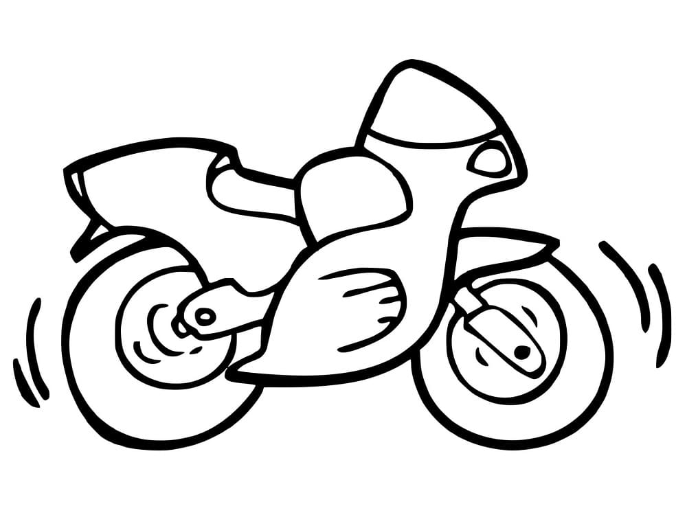 Desenho de Moto para Crianças para Colorir e Pintar