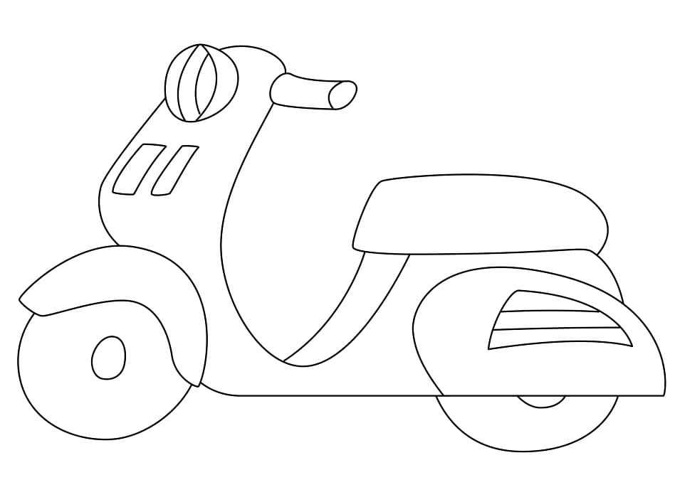 Desenho de Moto Simples para Colorir e Pintar