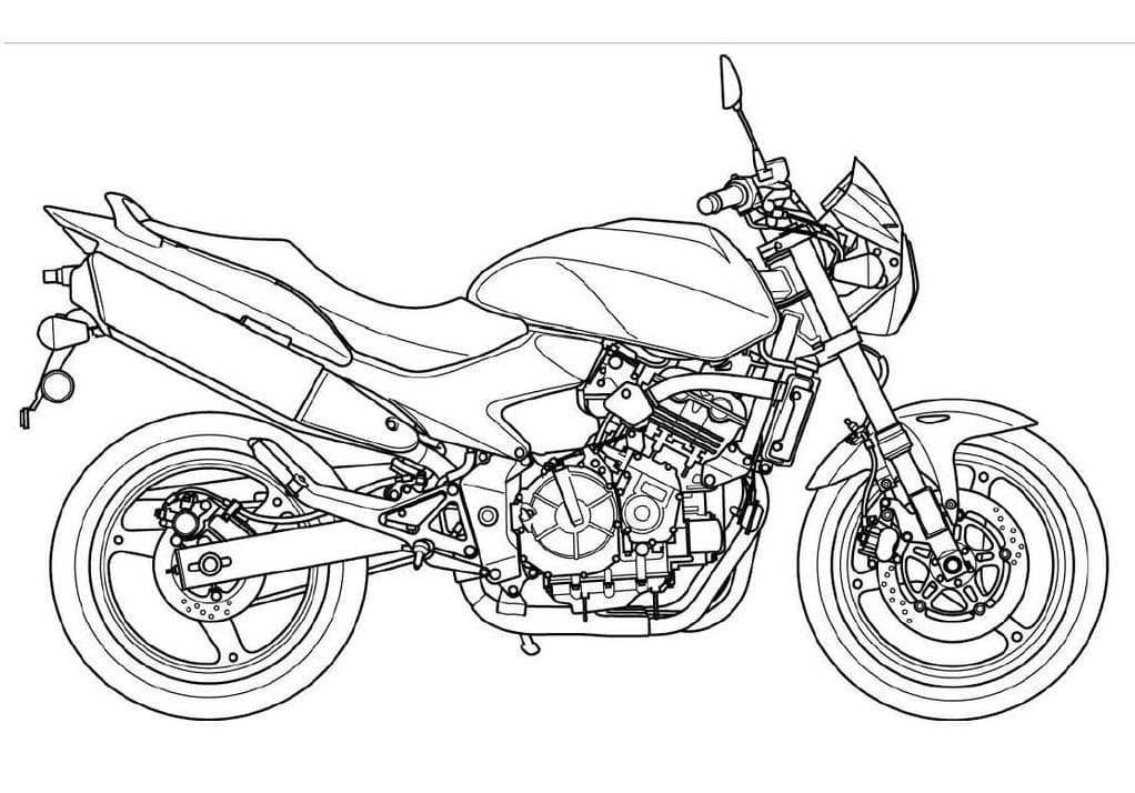 Desenho de Motocicleta para Colorir e Pintar