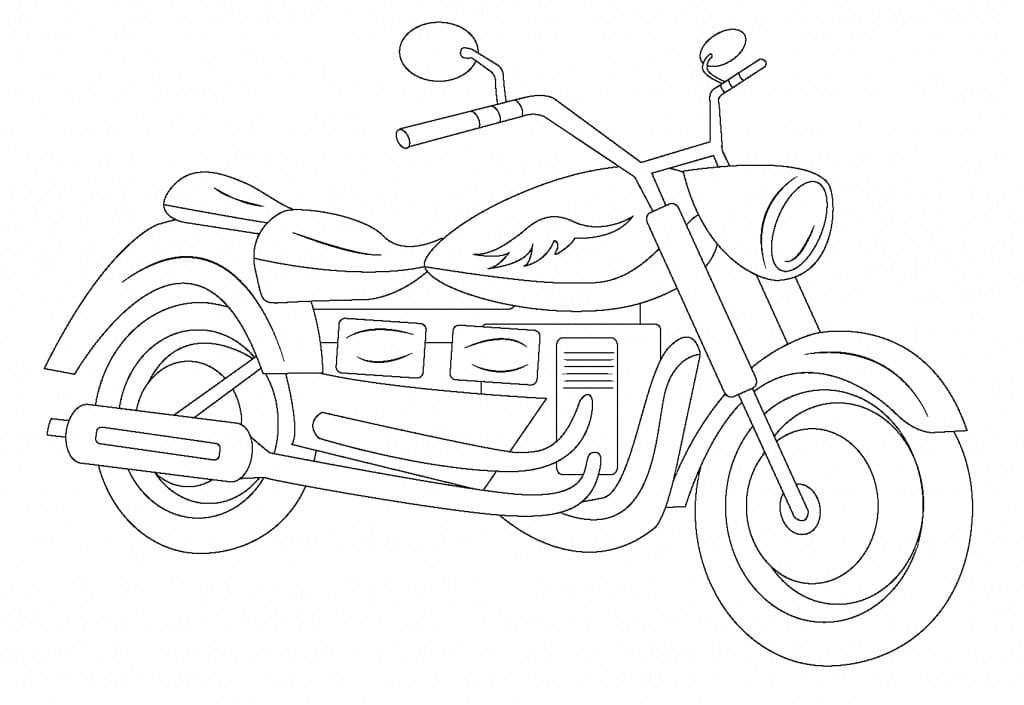 Desenho de Motocicleta para Desenhar Fácil e Colorir e Pintar